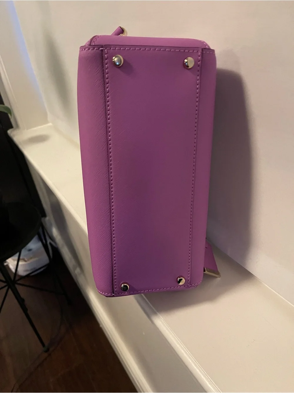 kate spade purple dome satchel with detachable strap